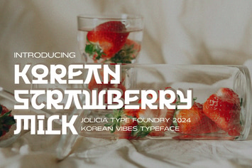 Korean Strawberry Milk | Korean style font