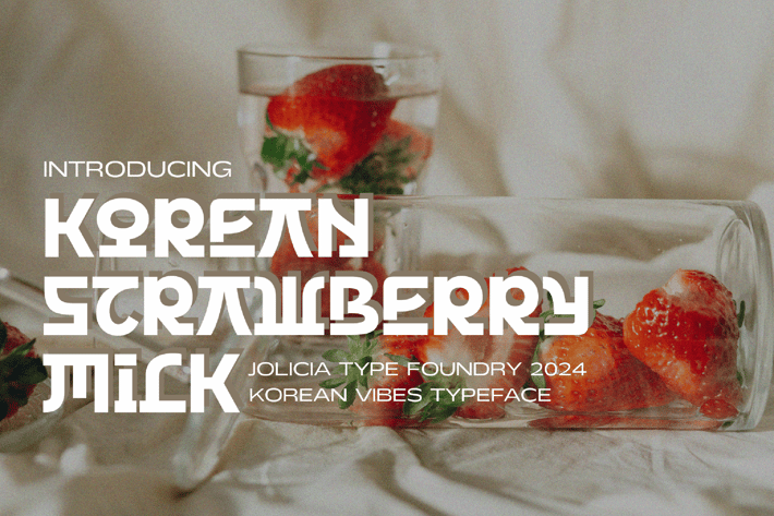 Korean Strawberry Milk | Korean style font