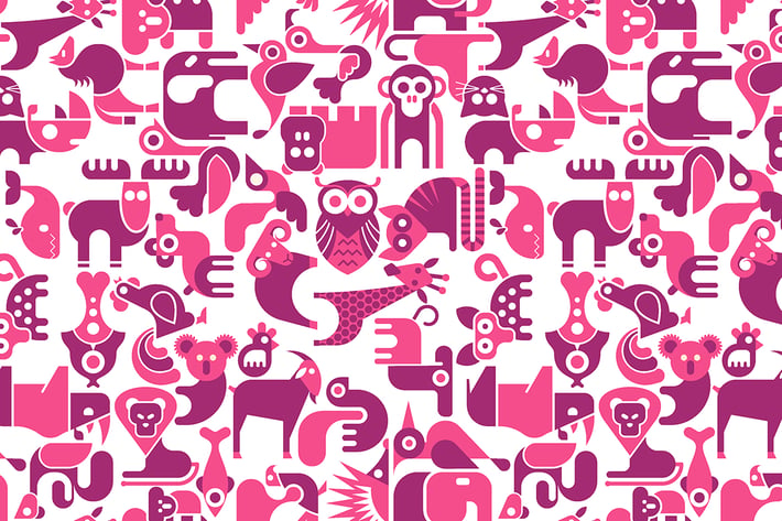 Animal seamless vector background