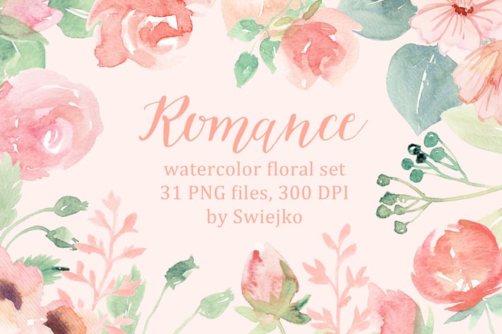 Romantic Watercolor Flowers