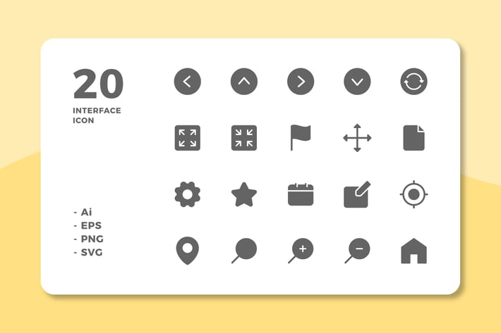 20 Interface Icons Vol.1 (Solid)