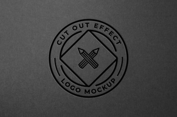 Paper Cut Out Logo Mockup