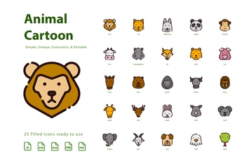 Animal Cartoon (Filled)