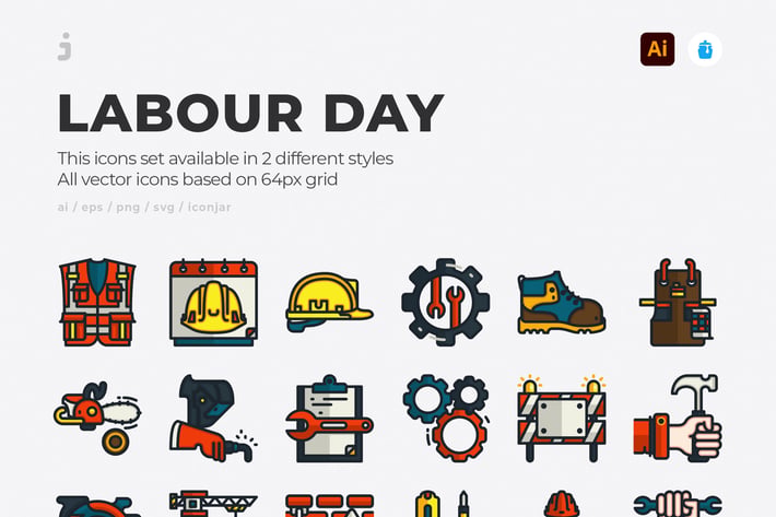 30 Labour day Icons
