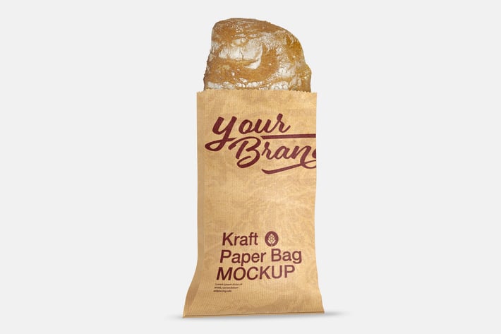 Bread Kraft Paper Bag Mockup