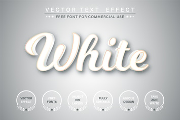 White text with gold stroke - editable text effect