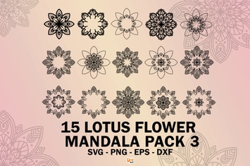 Lotus Flower Mandala Pack 3