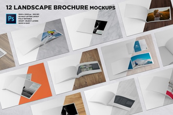 US Half Letter Brochure Mockups