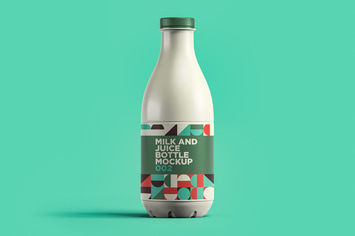 Milk And Juice Bottle Mockup 002