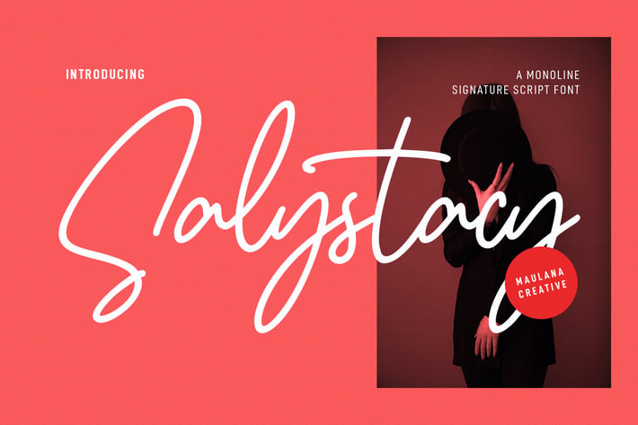 Salystacy Monoline Signature Script Font