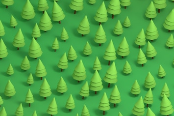 Pine Trees Low Poly Backgrounds and Patterns