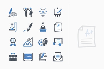 Education Icons Set 4 - Blue Series