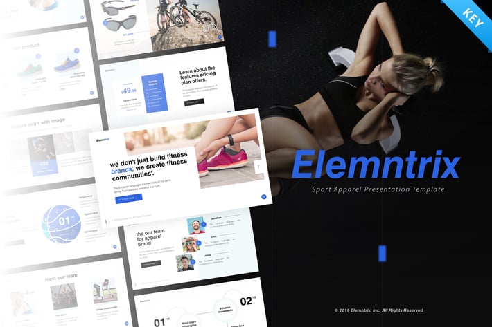Elemntrix Sport Apparel Keynote Template