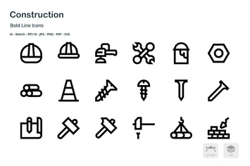 Construction Mini Bold Line Vector Icons