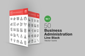 50 Business Administration Line Icons