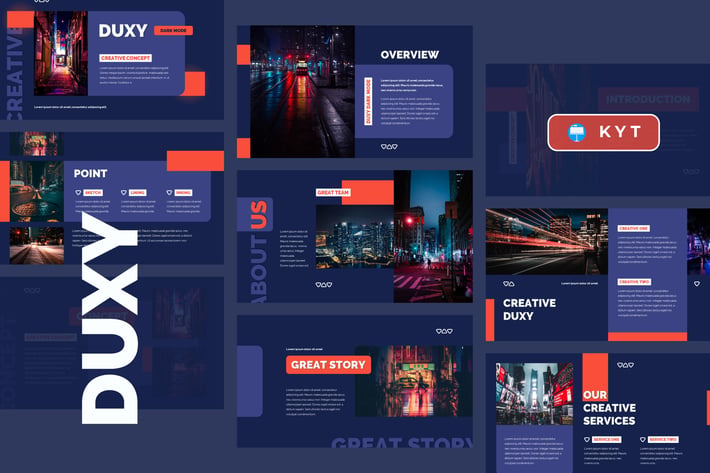 DUXY - Dark Mode Keynote Template