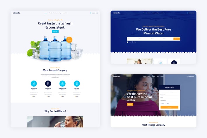 Mineralo - Water Delivery Services Template