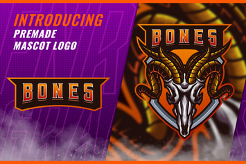 Animal Skull Bone - Mascot Esport Logo Template