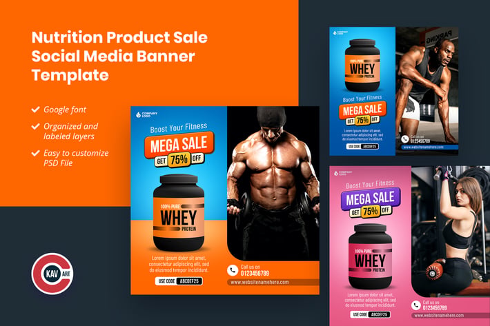 Nutrition Product Sale Social Media Banner