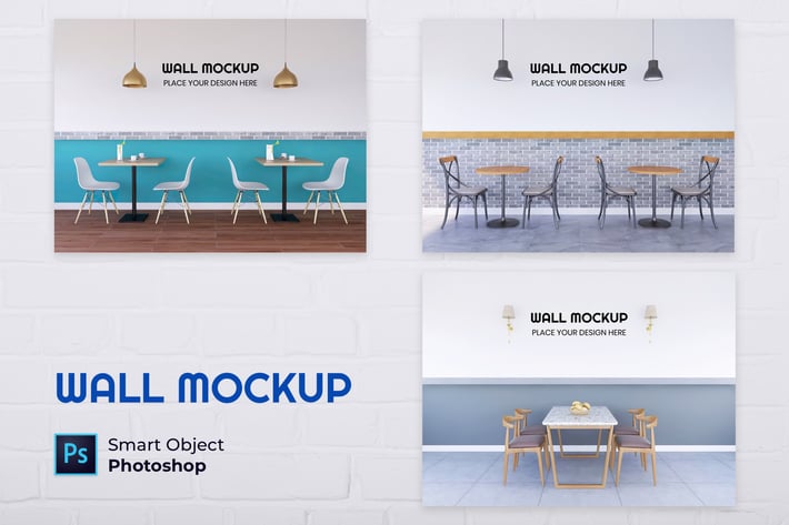 Interior Cafe Wall Mockup