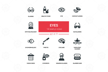 Eyes - line design silhouette icons set