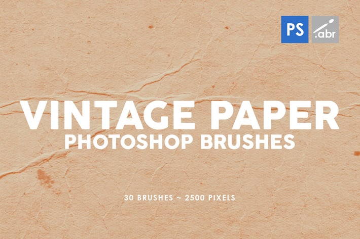 30 Vintage Paper Photoshop Stamp Brushes