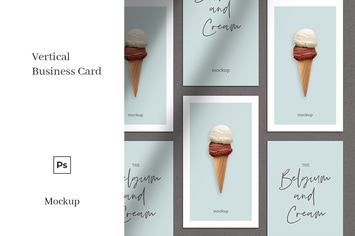 Vertical Business Card Mockup