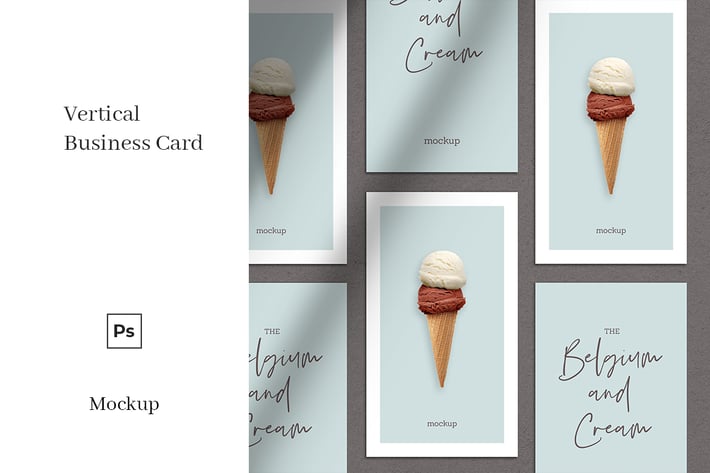 Vertical Business Card Mockup