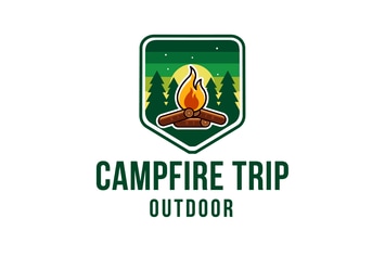 Campfire Trip Outdoor Logo Template