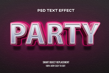 Party neon glow text effect