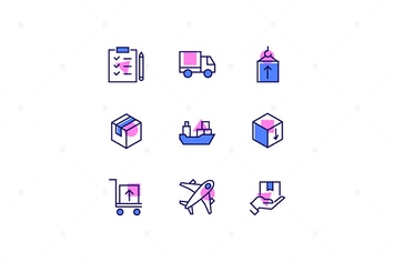 Logistics - Modern Line Design Style Icons Set