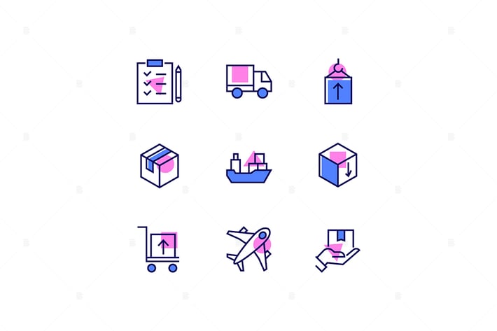 Logistics - Modern Line Design Style Icons Set