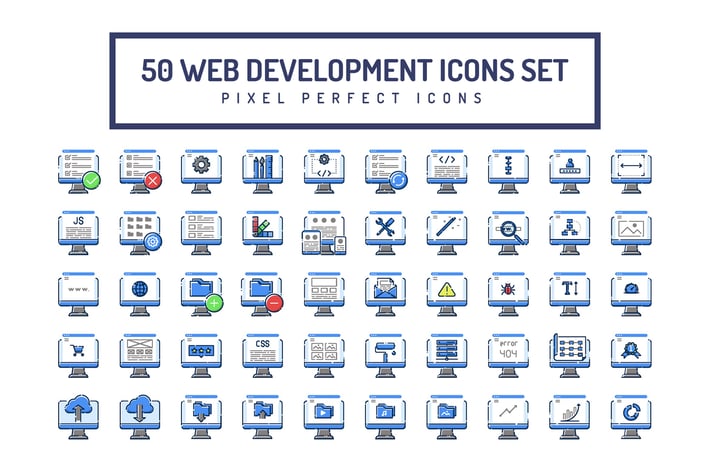 Web Development Blue Icons