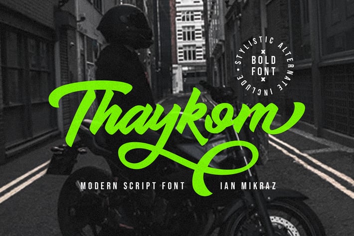 Thaykom - Hand Lettering Modern Script Typeface