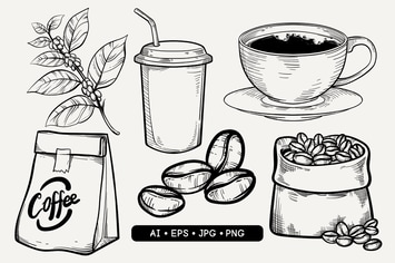 Hand Drawn Coffee Elements