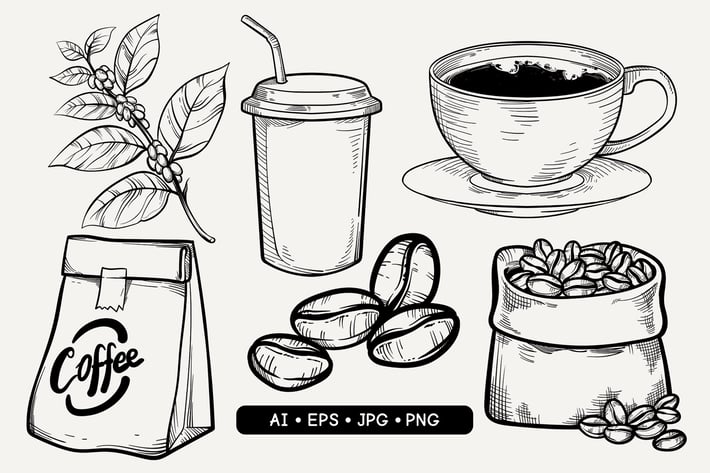 Hand Drawn Coffee Elements