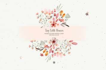 Watercolor Tiny Little Flowers set