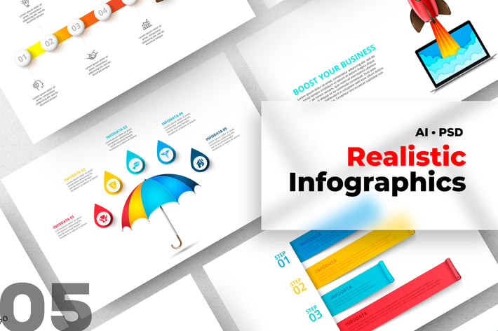 Realistic Infographic  Set 05