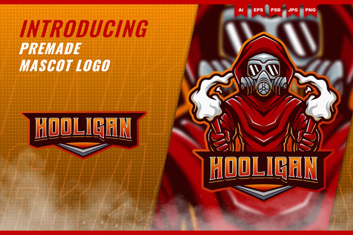 Holigan with Flare - Mascot Esport Logo Template
