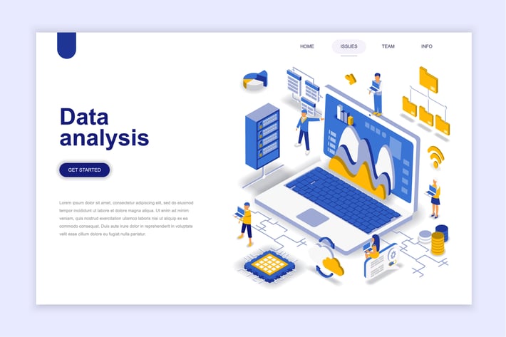 Data Analysis Isometric Landing Page