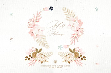 Mild Flowers - watercolor clipart set