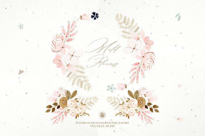Mild Flowers - watercolor clipart set