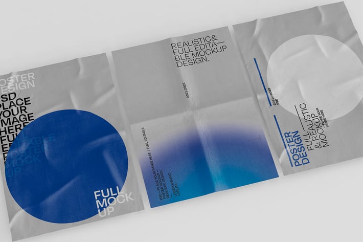 Crumpled Poster Mockup