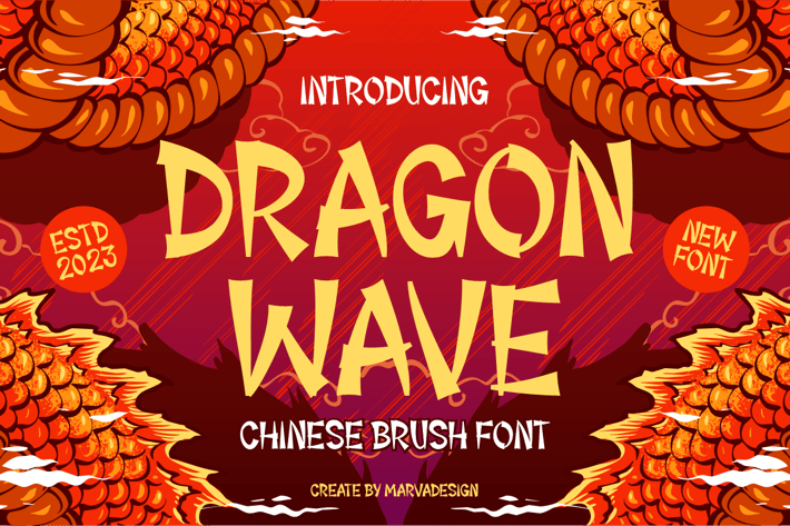 Dragon Wave - Modern Chinese Brush Font