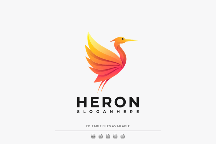 Heron Gradient Colorful Logo
