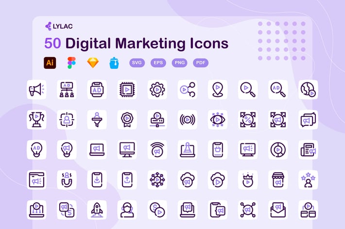 Lylac - Digital Marketing Icons