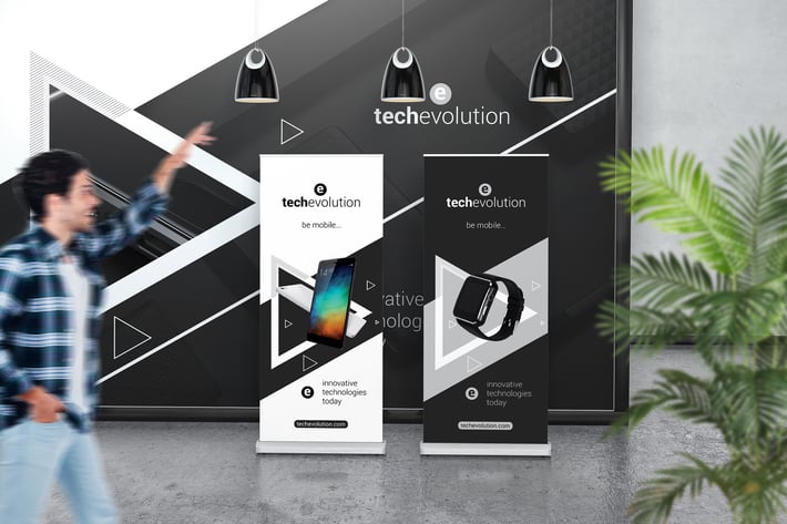 Roll Up Banner Stand Mockup
