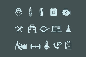15 Car Maintenance Icons