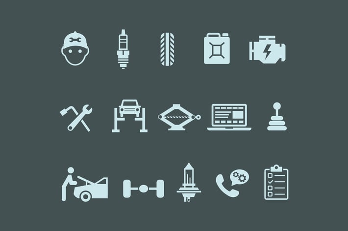 15 Car Maintenance Icons