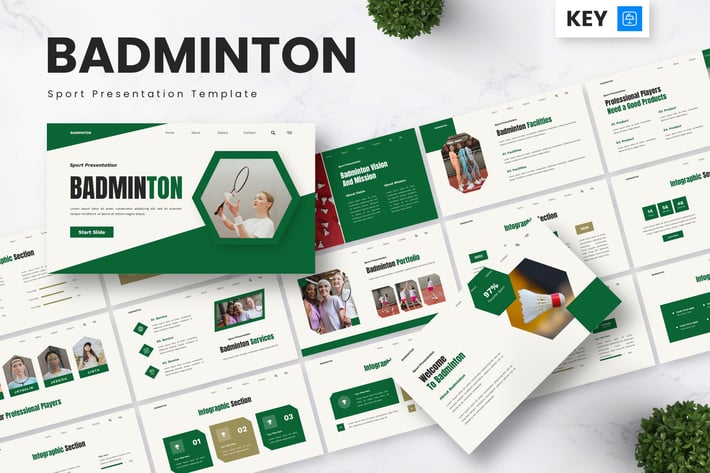 Badminton - Sport Keynote Templates